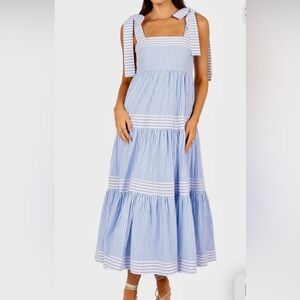 NWT PETAL & PUP Bella Stripe Cotton Maxi Dress Size Medium